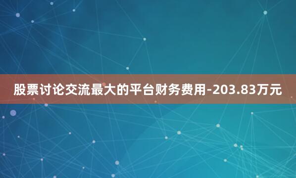 股票讨论交流最大的平台财务费用-203.83万元